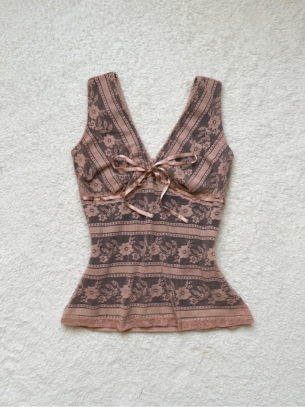 Ethereal Vintage 90s Charlotte Russe feminine laced top - Picture 1 of 7